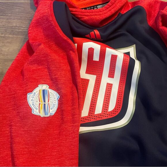 Adidas Team USA Hoodie Size Small World Cup of Ice Hockey Sweatshirt Olympics - Picture 5 of 10